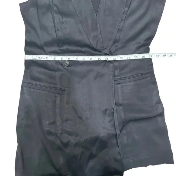 Anthropologie Size 12 Silky Blazer Romper in Black - Picture 15 of 16